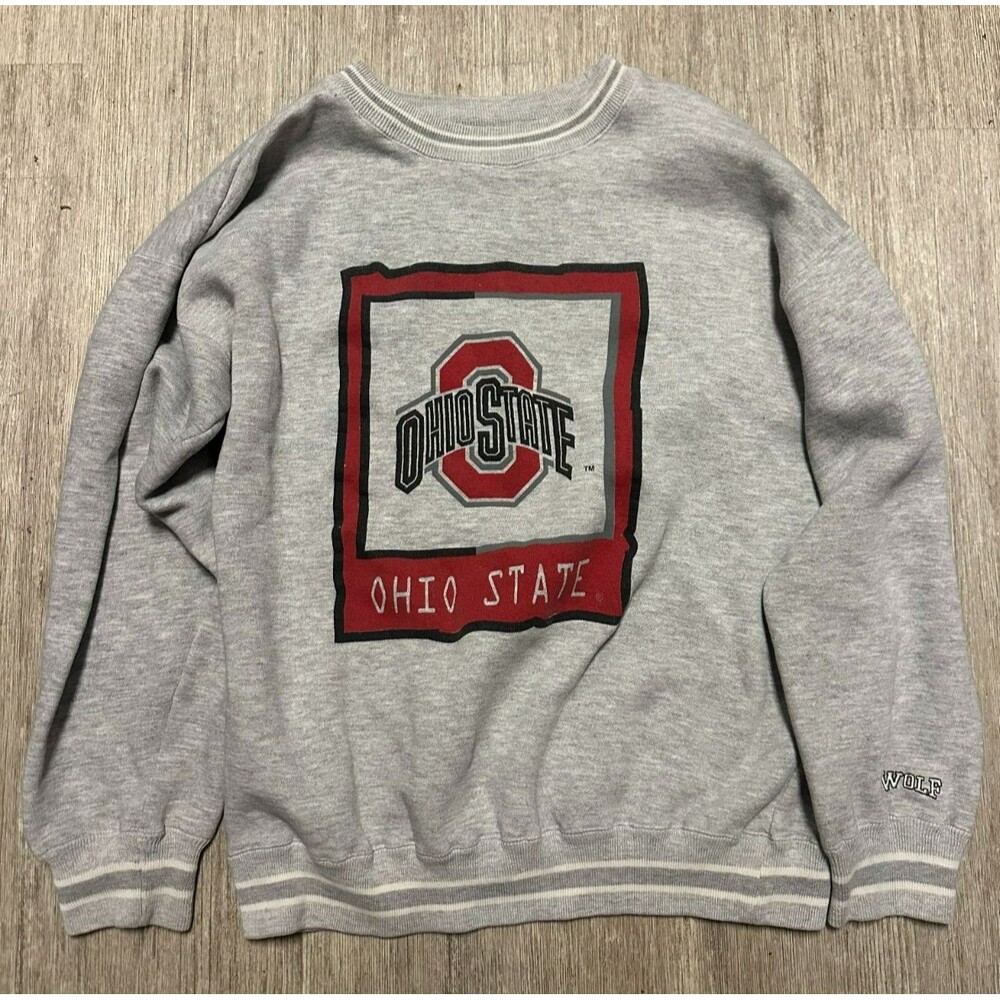Wolf Athletic Ohio State Buckeyes Gray Crewneck Pullover Sweatshirt size XL